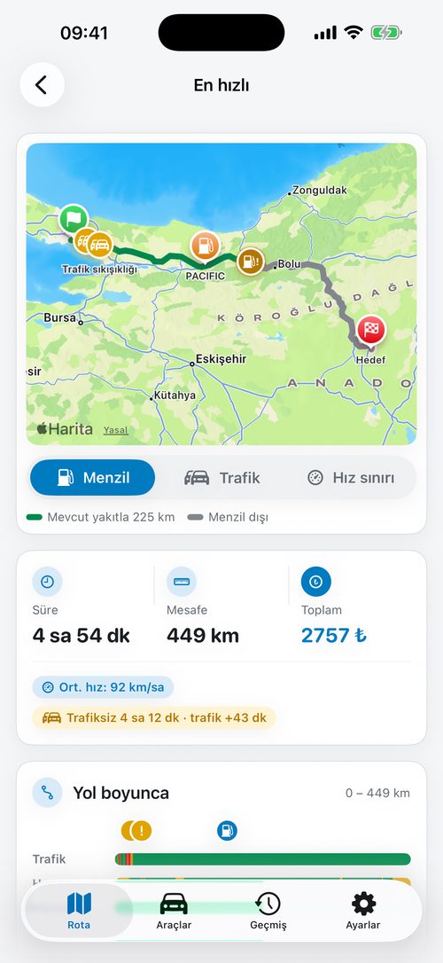 RotaPlan menzil haritası ekranı